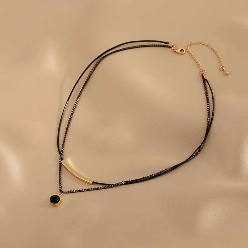 Sturbolea 黑色神秘感~ 前卫项链设计感双层叠戴冷淡风甜酷锁骨链